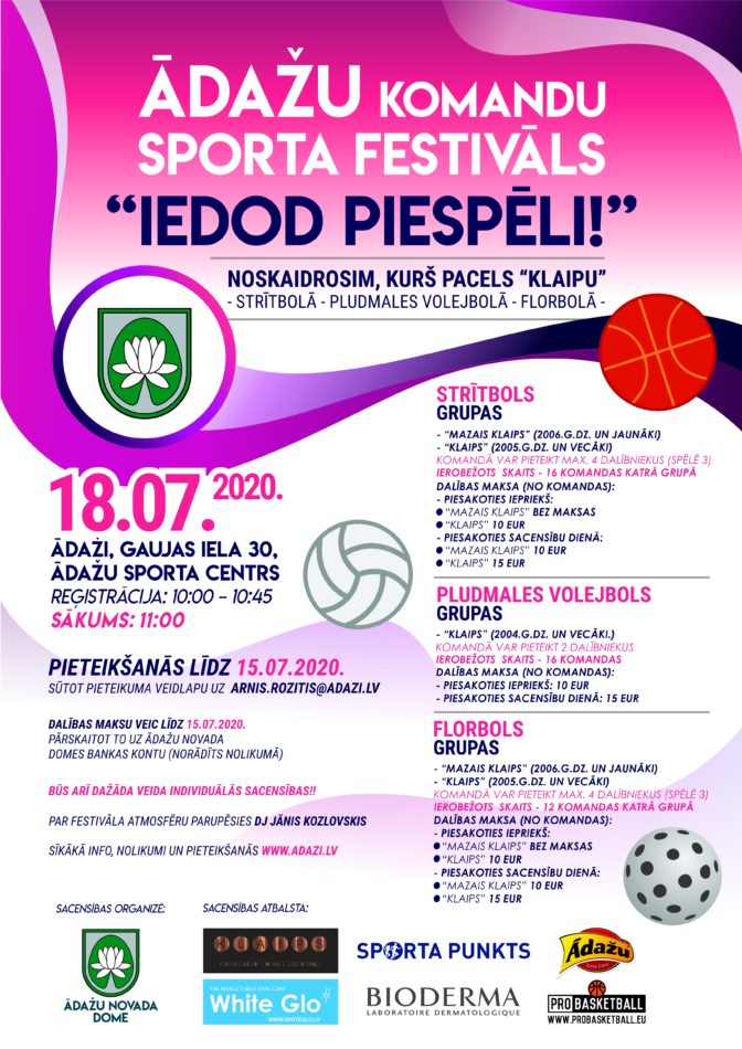 Ādažu komandu sporta festivāls "Iedod piespēli"