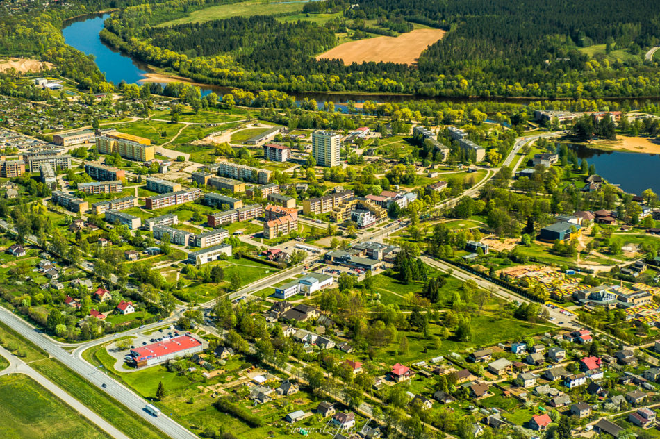 Daļa no Ādažu novada no putna lidojuma